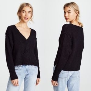 Free People Coco Twist Front Black Sweater XS